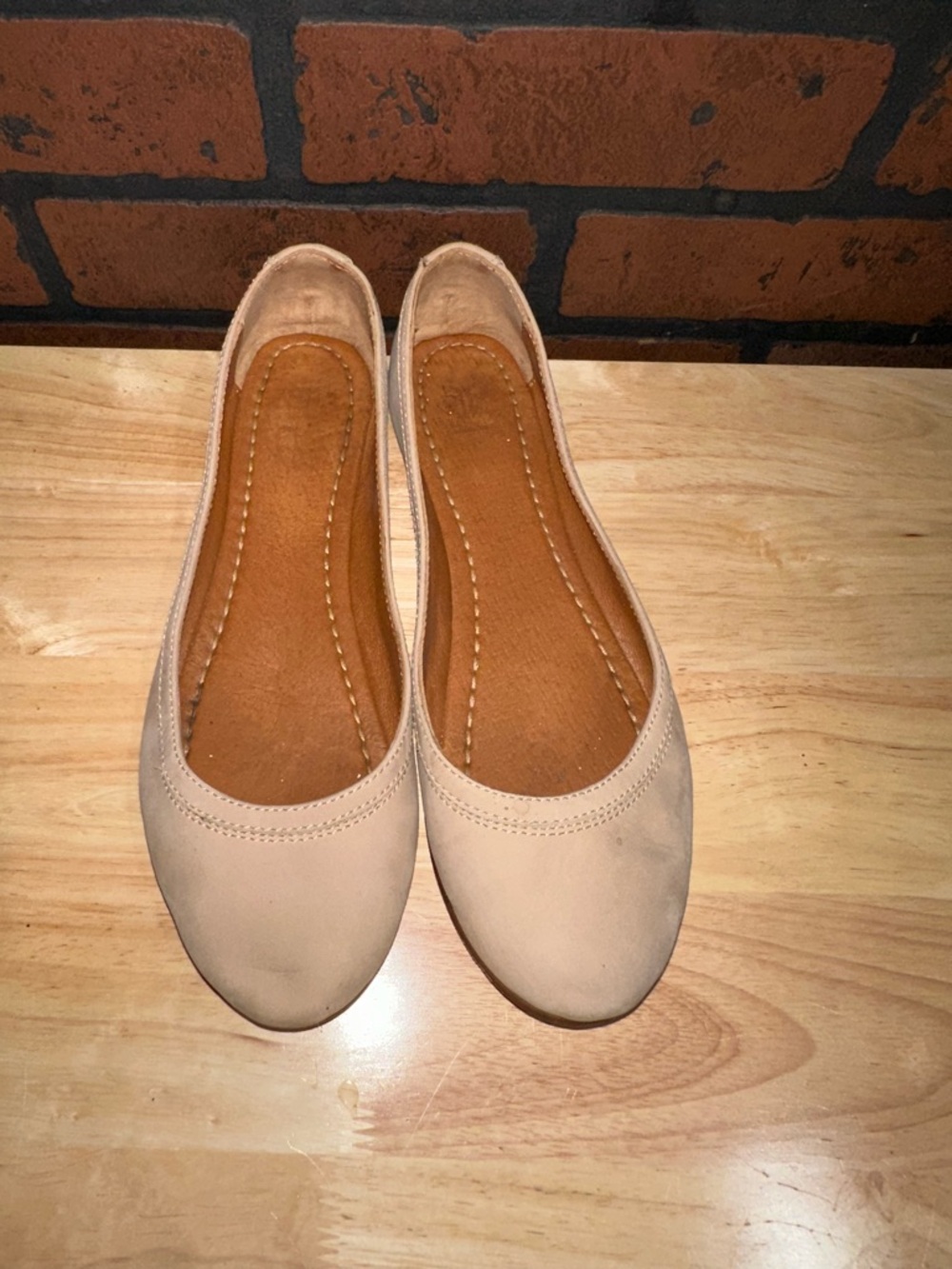 FRYE Women Shoe Carson Ballet Flat Leather Slip On Comfort Blush Suede